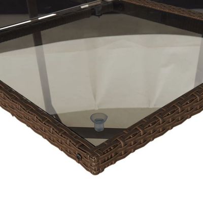Ensemble jardin VIDAXL 9 pièces poly rotin marron 110x106 cm
