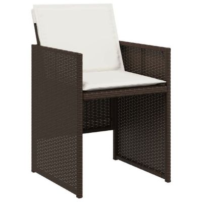 Ensemble jardin vidaXL 9 pièces poly rotin marron verre trempé