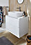 Ensemble l.70 cm meuble sous vasque Focus blanc à suspendre + plan vasque Suma céramique blanc brillant