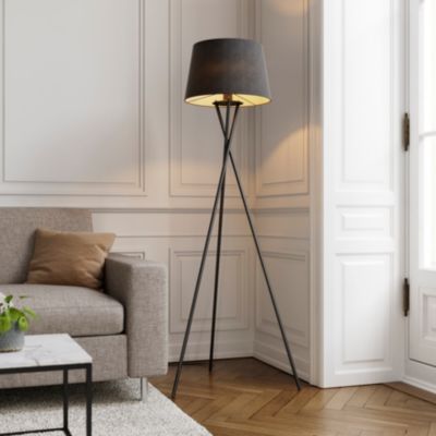Ensemble lampe de table et lampadaire Gooban E27/E14 42W H.156cm noir GoodHome