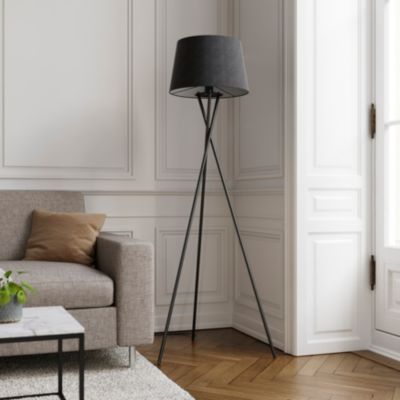 Ensemble lampe de table et lampadaire Gooban E27/E14 42W H.156cm noir GoodHome