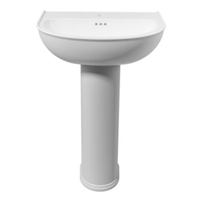 Ensemble lavabo et colonne en céramique blanc Endell GoodHome