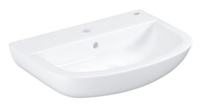 Ensemble lavabo suspendu en porcelaine vitrifiée 55.3x38.6cm + Bonde clic-clac + Siphon de lavabo (39440000-SET)