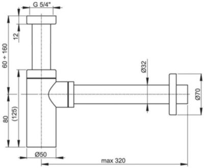 Ensemble lave-mains suspendu avec trou pour robinetterie a gauche, 40.5x20.5 + Siphon (SATBRE4020SL-SET2)