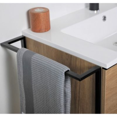 Ensemble MARINA meuble + vasque + miroir + colonne / Décor Noyer