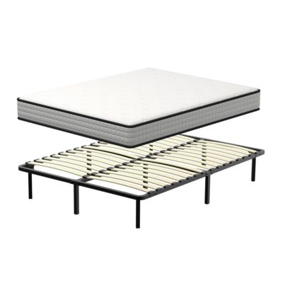 Ensemble Matelas en mousse + Sommier à Lattes 140x190cm, Epaisseur du Matelas 22cm