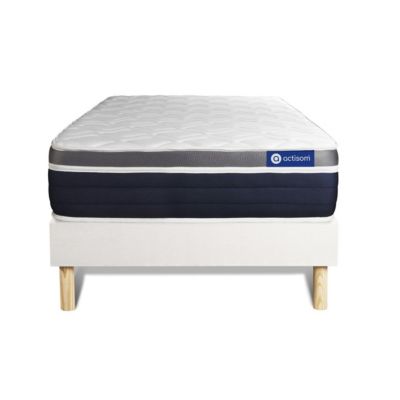 Ensemble - Matelas Latex et mémoire de forme 26cm d'épaisseur - 7 zones de confort - Confort mi ferme - Sommier tapissier en kit