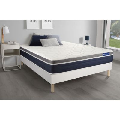 Ensemble - Matelas Latex et mémoire de forme 26cm d'épaisseur - 7 zones de confort - Confort mi ferme - Sommier tapissier en kit