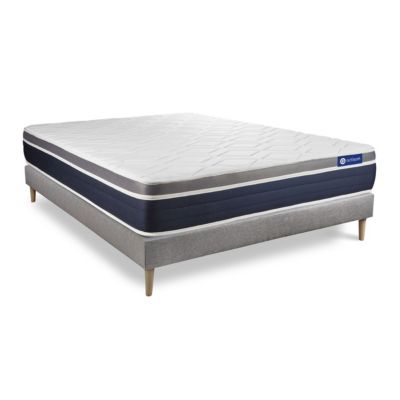 Ensemble - Matelas Mémoire de forme 26cm d'épaisseur - 7 zones de confort - Confort mi ferme - Sommier tapissier en kit