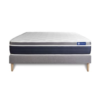 Ensemble - Matelas Mémoire de forme 26cm d'épaisseur - 7 zones de confort - Confort mi ferme - Sommier tapissier en kit
