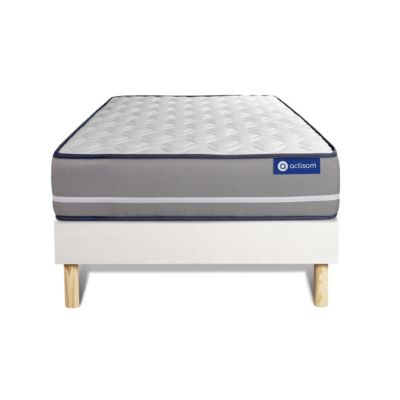Ensemble - Matelas Ressorts ensachés 20cm d'épaisseur - 3 zones de confort - Confort ferme - Sommier tapissier en kit