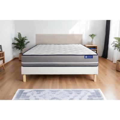 Ensemble - Matelas Ressorts ensachés 20cm d'épaisseur - 3 zones de confort - Confort ferme - Sommier tapissier en kit