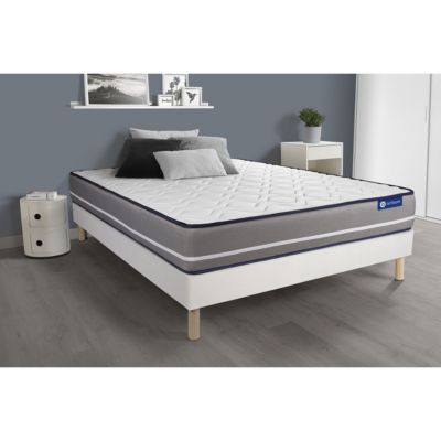 Ensemble - Matelas Ressorts ensachés 20cm d'épaisseur - 3 zones de confort - Confort ferme - Sommier tapissier en kit
