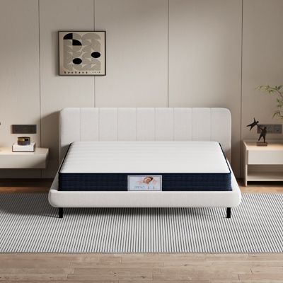 Ensemble Matelas à ressorts +Sommier à Lattes sur Pieds, 140x190cm, Epaisseur du Matelas 22cm