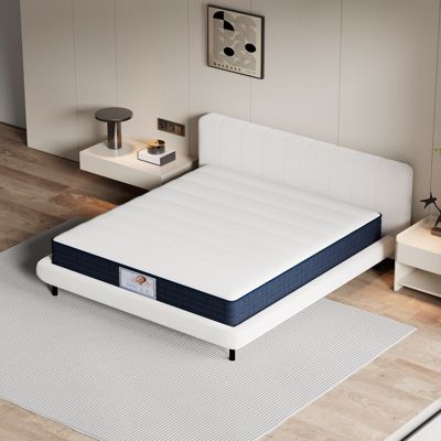 Ensemble Matelas à ressorts +Sommier à Lattes sur Pieds, 140x190cm, Epaisseur du Matelas 22cm