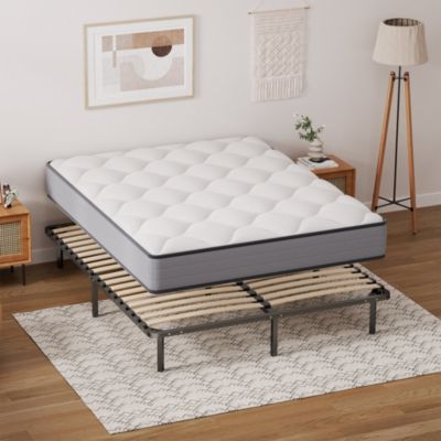 Ensemble Matelas à ressorts +Sommier à Lattes sur Pieds, 160x200cm, Epaisseur du Matelas 20cm