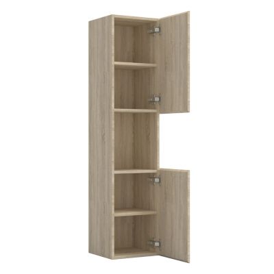 Ensemble meuble 2 vasque L.120cm 4 tiroirs + lavabo + LED miroir + colonne,chêne easy