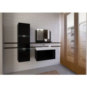 Ensemble meuble de salle de bain et vasque IBIZA BIG I 60 CM noir