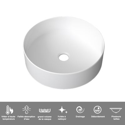 Ensemble meuble de Salle de Bain Suspendu 120cm avec lavabo à poser + Colonne + Armoire salle de bain avec miroir
