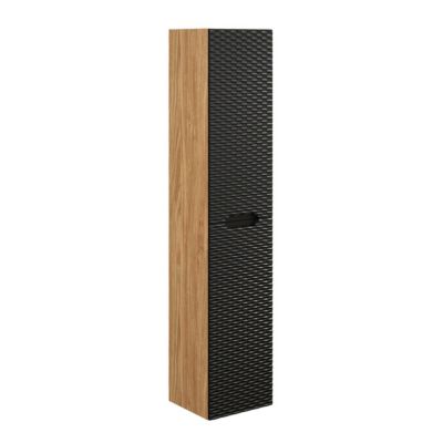 Ensemble meuble double vasque 120cm 4 tiroirs et colonne Elora Noir et bois Cloud
