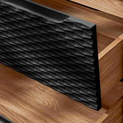 Ensemble meuble double vasque 120cm 4 tiroirs et colonne Elora Noir et bois Cloud