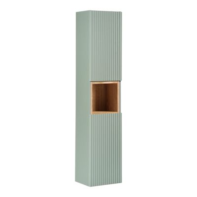 Ensemble meuble double vasque 120cm 4 tiroirs et colonne Jade Vert et Bois