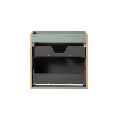 Ensemble meuble double vasque 120cm 4 tiroirs miroirs LED et colonne Jade Vert et Bois