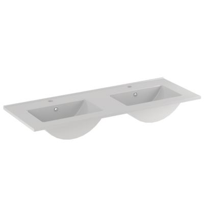 Ensemble meuble double vasque 120cm et colonne Lexa Noir