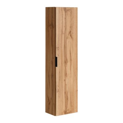 Ensemble meuble double vasque 140cm 2 niches et colonne Adriel Bois