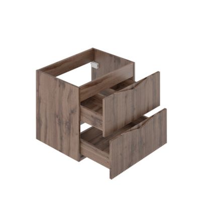 Ensemble meuble double vasque 140cm 2 niches et colonne Tao Bois
