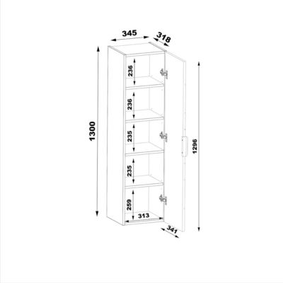 Ensemble meuble double vasque 140cm 2 niches et colonne Tao Bois