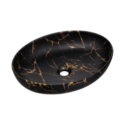 Ensemble meuble double vasque 140cm 2 niches miroirs LED et colonne Gaia Bois et Noir - Vasque Noir