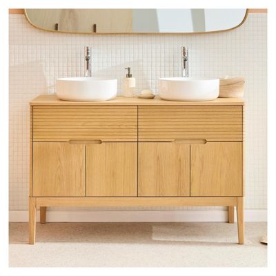 Ensemble meuble double vasque ALASKA 120cm + vasque