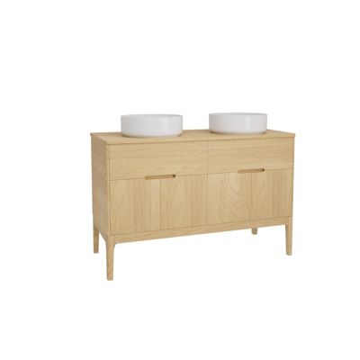 Ensemble meuble double vasque ALASKA 120cm + vasque