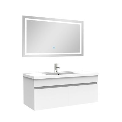 Ensemble meuble et vasque et miroir lumineux 100cm meuble salle de bain Blanc