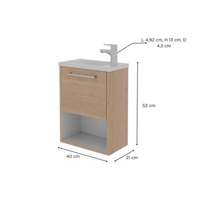Ensemble meuble lave-mains NIKA + robinet