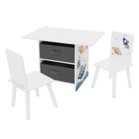 Ensemble meuble pour enfants 3 pcs. table à dessin + 2 chaises motif espace