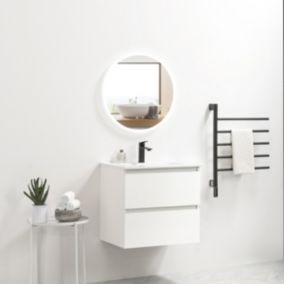 Ensemble Meuble prémonté 60 blanc-Vasque céramique-Miroir JOY - bain-bain