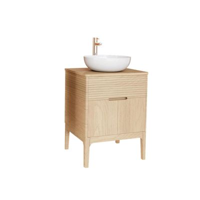 Ensemble meuble simple vasque 60 cm chêne    + vasque ALASKA