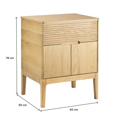 Ensemble meuble simple vasque 60 cm chêne    + vasque ALASKA