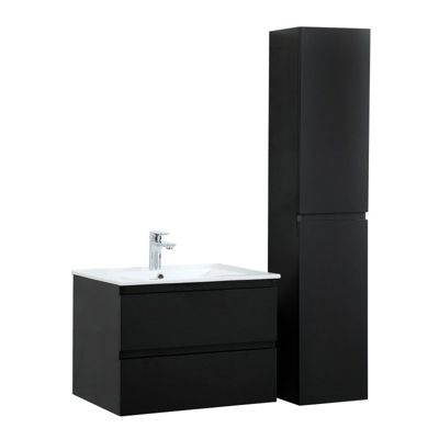 Meuble Sous Vasque D'Angle Sorrento + Vasque Noire + Robinet - Ensemble Salle De Bain - 9