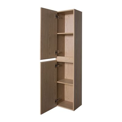 Ensemble meuble simple vasque 60cm avec vasque et colonne SORRENTO Décor chêne