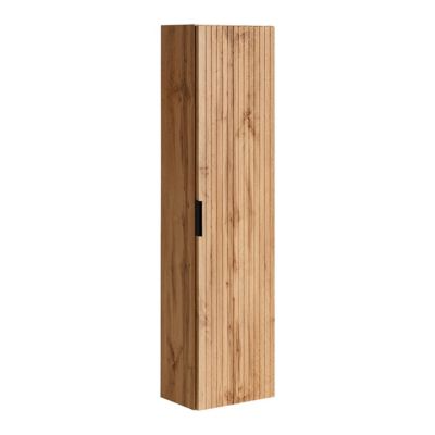 Ensemble meuble simple vasque 80cm miroir LED et colonne Adriel Bois