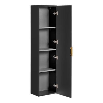 Ensemble meuble simple vasque 80cm miroir LED et colonne Adriel Noir
