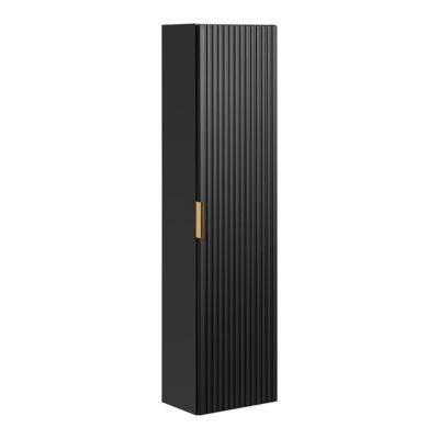 Ensemble meuble simple vasque 80cm miroir LED et colonne Adriel Noir