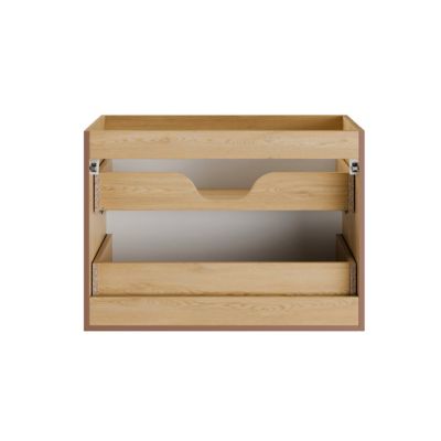 Ensemble meuble simple vasque encastree 80cm et colonne Isaline Bois