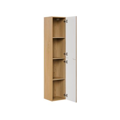 Ensemble meuble simple vasque encastree 80cm et colonne Isaline Bois