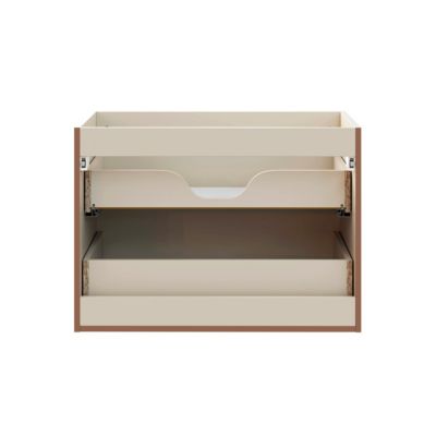 Ensemble meuble simple vasque encastree 80cm et colonne Sanae Beige sable