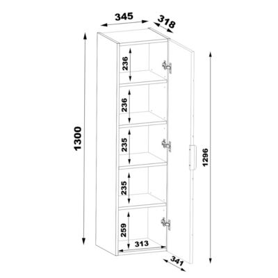 Ensemble meuble simple vasque encastree 80cm et colonne Teren Bois