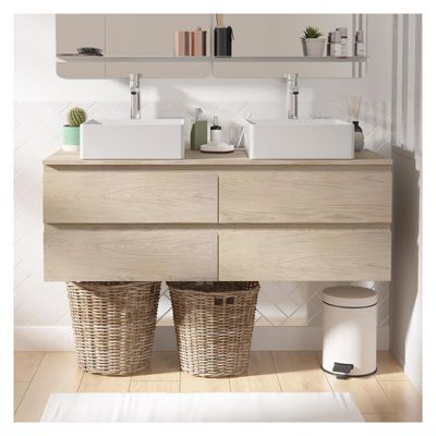 Ensemble meuble SORRENTO double vasque suspendu 120cm